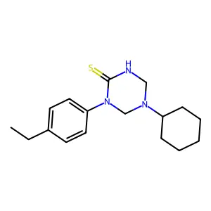 5-Cyclohexyl-1-(4-ethylphenyl)-1,3,5-triazinane-2-thione structure