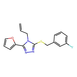 3-[(3-Fluorophenyl)methylthio]-5-(2-furyl)-4-prop-2-enyl-1,2,4-triazole structure