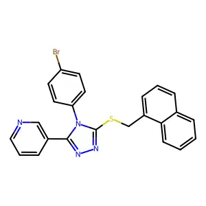 4-(4-Bromophenyl)-3-(naphthylmethylthio)-5-(3-pyridyl)-1,2,4-triazole structure