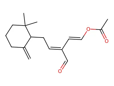 [5-(2,2-Dimethyl-6-methylidenecyclohexyl)-3-formylpenta-1,3-dienyl] acetate structure