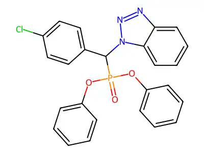 Diphenyl [1H-1,2,3-benzotriazol-1-yl(4-chlorophenyl)-methyl]phosphonate structure