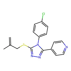4-(4-(4-CL-PH)-5-((2-Methyl-2-propenyl)thio)-4H-1,2,4-triazol-3-YL)pyridine structure