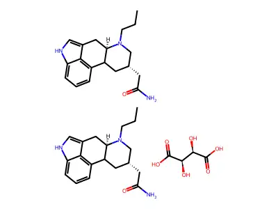 2,3-Dihydroxybutanedioic acid--2-(6-propylergolin-8-yl)ethanimidic acid (1/2) structure
