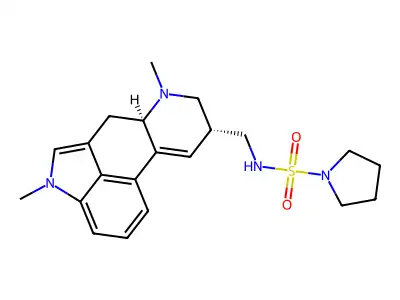 1-(1,6-Dimethyl-8-beta-didehydroergolenylmethyl)-3-pyrrolidinosulfonamide structure