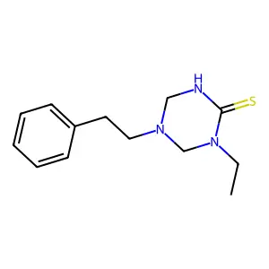 1-Ethyl-5-phenethyl-1,3,5-triazinane-2-thione structure