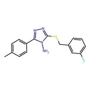 3-((3-Fluorobenzyl)thio)-5-(4-methylphenyl)-4H-1,2,4-triazol-4-amine structure