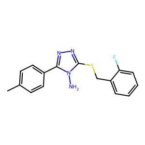 3-((2-Fluorobenzyl)thio)-5-(4-methylphenyl)-4H-1,2,4-triazol-4-amine structure