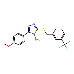 3-(4-methoxyphenyl)-5-{[3-(trifluoromethyl)benzyl]sulfanyl}-4H-1,2,4-triazol-4-amine structure