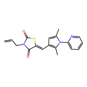 (5E)-5-[(2,5-dimethyl-1-pyridin-2-ylpyrrol-3-yl)methylidene]-3-prop-2-enyl-1,3-thiazolidine-2,4-dione structure