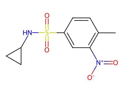 N-cyclopropyl-4-methyl-3-nitrobenzenesulfonamide structure