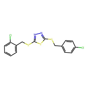 2-[(2-Chlorobenzyl)sulfanyl]-5-[(4-chlorobenzyl)sulfanyl]-1,3,4-thiadiazole structure