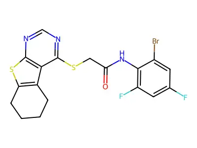 C18H14BrF2N3OS2 structure