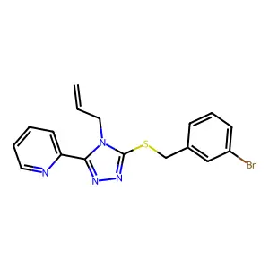 3-[(3-Bromophenyl)methylthio]-4-prop-2-enyl-5-(2-pyridyl)-1,2,4-triazole structure