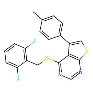 4-[(2,6-Difluorobenzyl)sulfanyl]-5-(4-methylphenyl)thieno[2,3-d]pyrimidine structure