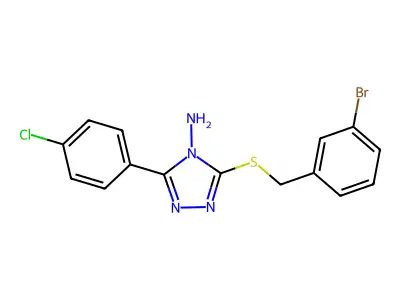 3-[(3-Bromophenyl)methylthio]-5-(4-chlorophenyl)-1,2,4-triazole-4-ylamine structure