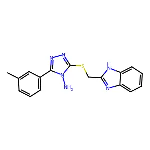 3-[(1H-benzimidazol-2-ylmethyl)sulfanyl]-5-(3-methylphenyl)-4H-1,2,4-triazol-4-amine structure