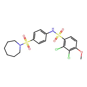 N-[4-(azepan-1-ylsulfonyl)phenyl]-2,3-dichloro-4-methoxybenzenesulfonamide structure