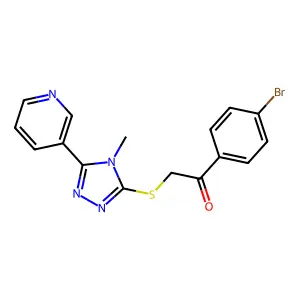 1-(4-bromophenyl)-2-{[4-methyl-5-(pyridin-3-yl)-4H-1,2,4-triazol-3-yl]sulfanyl}ethanone structure