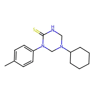 5-Cyclohexyl-1-(4-methylphenyl)-1,3,5-triazinane-2-thione structure