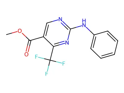 Methyl 2-anilino-4-(trifluoromethyl)pyrimidine-5-carboxylate structure