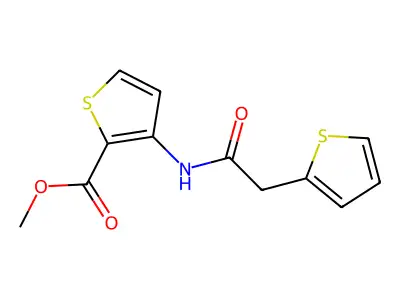 Methyl 3-(2-(2-thienyl)acetamido)thiophene-2-carboxylate structure