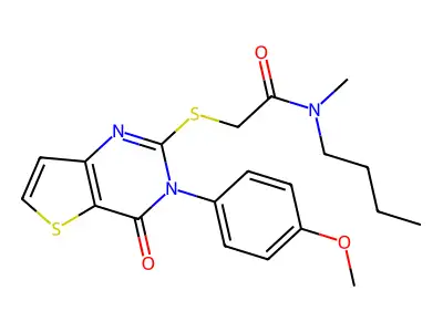 N-butyl-2-[3-(4-methoxyphenyl)-4-oxothieno[3,2-d]pyrimidin-2-yl]sulfanyl-N-methylacetamide structure