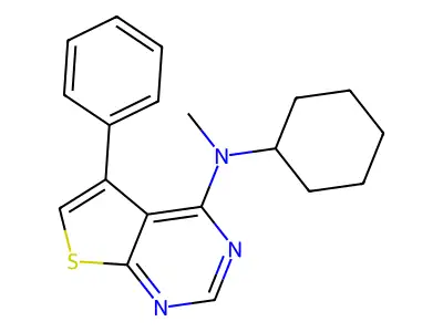 N-cyclohexyl-N-methyl-5-phenylthieno[2,3-d]pyrimidin-4-amine structure