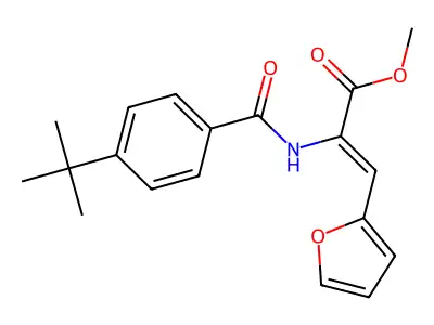 methyl (2Z)-2-{[(4-tert-butylphenyl)carbonyl]amino}-3-(furan-2-yl)prop-2-enoate structure