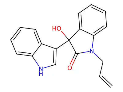 3-hydroxy-3-(1H-indol-3-yl)-1-prop-2-enylindol-2-one structure