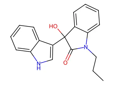 3-hydroxy-3-(1H-indol-3-yl)-1-propylindol-2-one structure