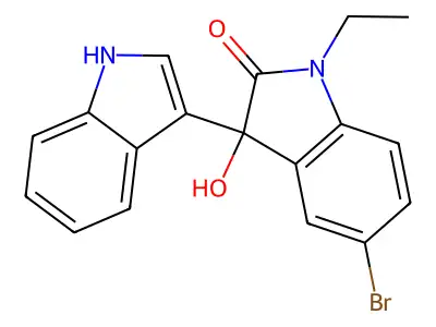 5-bromo-1-ethyl-3-hydroxy-3-(1H-indol-3-yl)indol-2-one structure