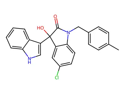 5-chloro-3-hydroxy-3-(1H-indol-3-yl)-1-[(4-methylphenyl)methyl]indol-2-one structure