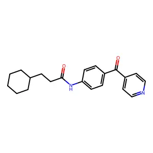 3-cyclohexyl-N-[4-(pyridine-4-carbonyl)phenyl]propanamide structure