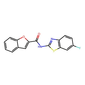 N-(6-fluoro-1,3-benzothiazol-2-yl)-1-benzofuran-2-carboxamide structure