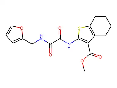 methyl 2-[[2-(furan-2-ylmethylamino)-2-oxoacetyl]amino]-4,5,6,7-tetrahydro-1-benzothiophene-3-carboxylate structure
