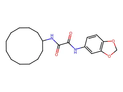 N'-(1,3-benzodioxol-5-yl)-N-cyclododecyloxamide structure