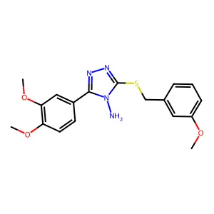 3-(3,4-Dimethoxyphenyl)-5-((3-methoxybenzyl)thio)-4H-1,2,4-triazol-4-amine structure