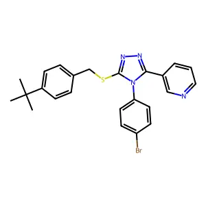 3-(4-(4-Bromophenyl)-5-((4-tert-butylbenzyl)thio)-4H-1,2,4-triazol-3-YL)pyridine structure