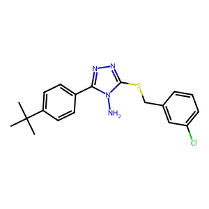 3-(4-tert-butylphenyl)-5-[(3-chlorobenzyl)sulfanyl]-4H-1,2,4-triazol-4-amine structure