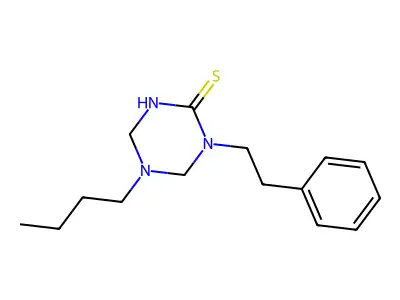 5-Butyl-1-phenethyl-1,3,5-triazinane-2-thione structure