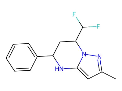 7-(Difluoromethyl)-4,5,6,7-tetrahydro-2-methyl-5-phenylpyrazolo(1,5-a)pyrimidine structure