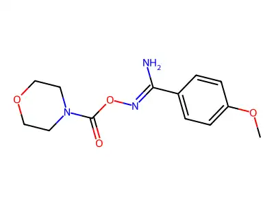 [[Amino-(4-methoxyphenyl)methylidene]amino] morpholine-4-carboxylate structure