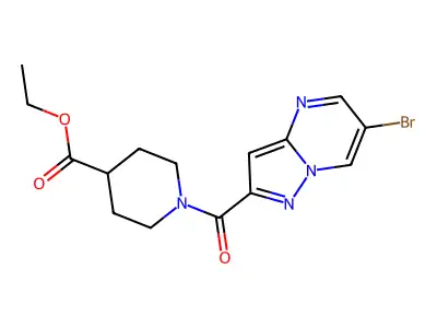 Ethyl 1-(6-bromopyrazolo[1,5-a]pyrimidine-2-carbonyl)piperidine-4-carboxylate structure