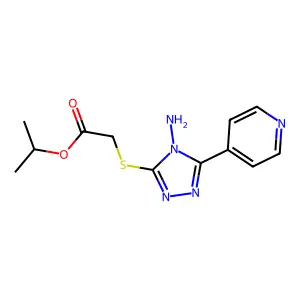 Isopropyl ((4-amino-5-(4-pyridinyl)-4H-1,2,4-triazol-3-YL)thio)acetate structure