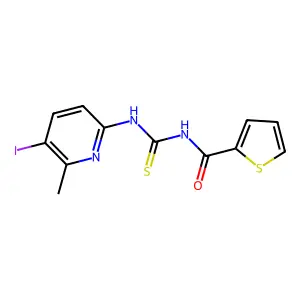 N-[(5-iodo-6-methylpyridin-2-yl)carbamothioyl]thiophene-2-carboxamide structure