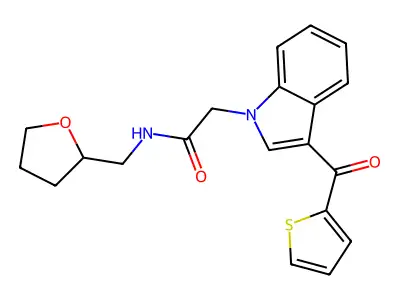 N-(oxolan-2-ylmethyl)-2-[3-(thiophene-2-carbonyl)indol-1-yl]acetamide structure
