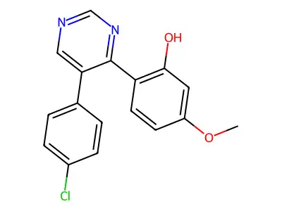 2-[5-(4-Chlorophenyl)pyrimidin-4-yl]-5-methoxyphenol structure