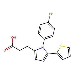 3-[1-(4-Bromophenyl)-5-(2-thienyl)pyrrol-2-yl]propanoic acid structure