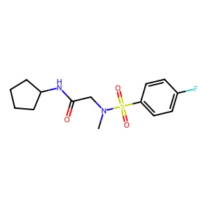 N-cyclopentyl-2-[(4-fluorophenyl)sulfonyl-methylamino]acetamide structure