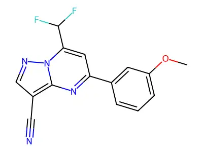 7-(Difluoromethyl)-5-(3-methoxyphenyl)pyrazolo[1,5-a]pyrimidine-3-carbonitrile structure